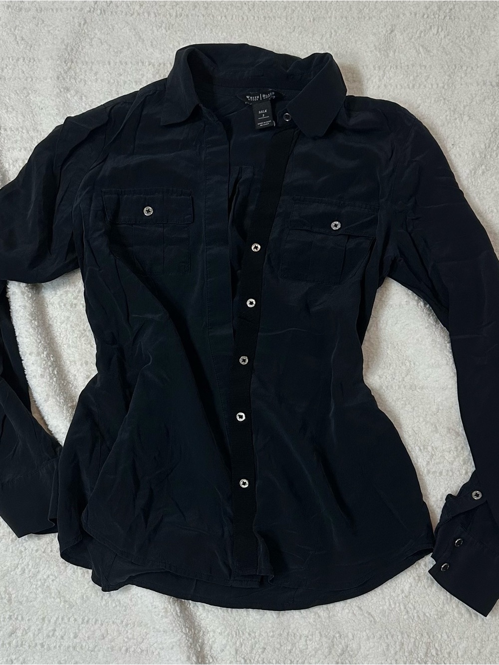 White House Black Market Silk Long Sleeve Blouse